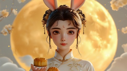 中秋节花好月圆天涯共此时