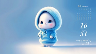 可爱蓝色卫衣兔兔