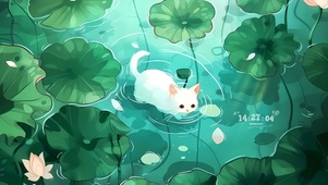 荷塘 猫咪