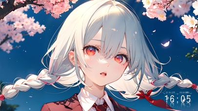 可爱春季樱花少女