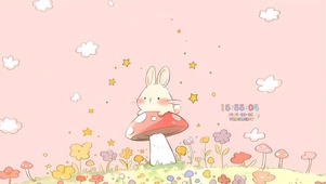 可爱蘑菇小兔