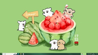 西瓜夏日可爱狗