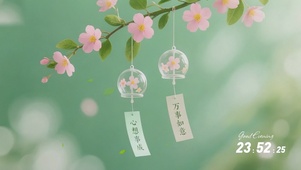万事如意，心想事成风铃轻轻摇摆