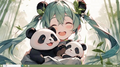 初音未来和熊猫