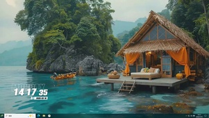 护眼绿景树木桌面主题