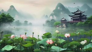 清新荷塘