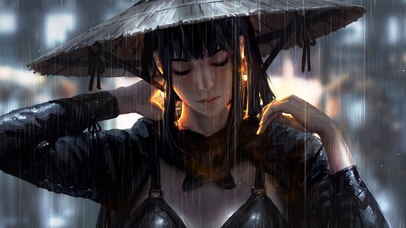 雨中荧光女神