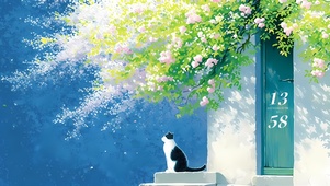 春天树下猫咪