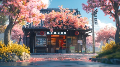 樱花树下火锅店