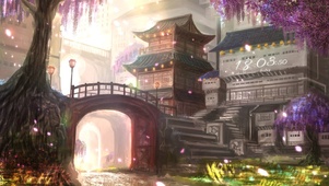 古风城镇（国风插画）