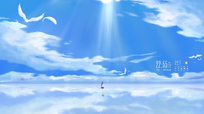 4k 蓝天下的少女