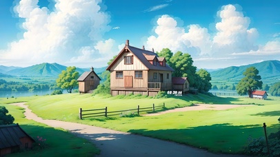 4K唯美治愈清新护眼乡村小屋