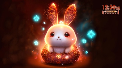 新年吉祥烟花兔