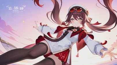 4K胡桃（新皮肤宿雪桃红）