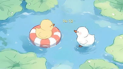 荷塘小黄鸭