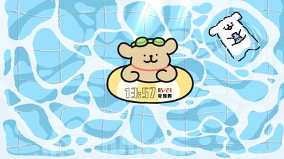 简约泳池线条狗