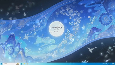 古风蓝色璀璨梦境画卷