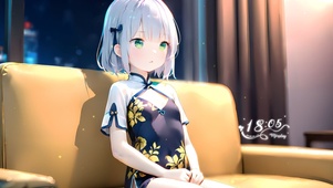 可爱旗袍女孩