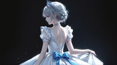 清纯优雅少女背影