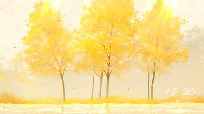 插画风 · 秋日河边