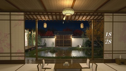 4K 日式庭院 晚上