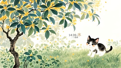 槐花树下小猫