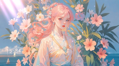 4K长粉发古风唯美女生