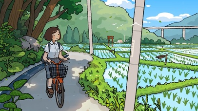 走在乡村的小路上