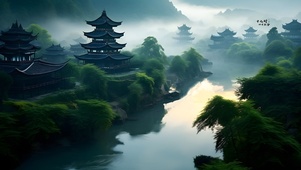 湖边阁楼