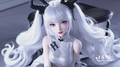 唯美白旗袍少女