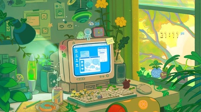 治愈温馨电脑房间