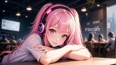 4k治愈唯美耳机女孩