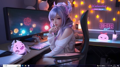 可爱主题 粉红的电竞房