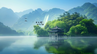 4k护眼青山绿水