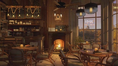 4K秋季舒适咖啡馆