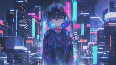 霓虹街道：柯南的雨夜谜案