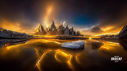 金色财水中倒影