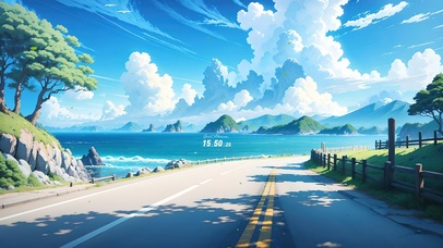 4K唯美治愈清新夏日海景公路