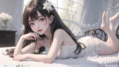 可爱白色睡衣女孩