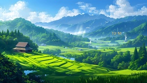 鸟鸣花香山谷