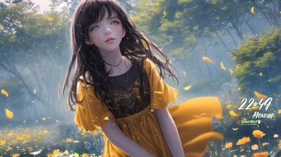 唯美森林花海少女