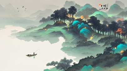 山静禅舟渔歌远