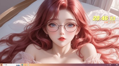 躺床红发眼镜少女