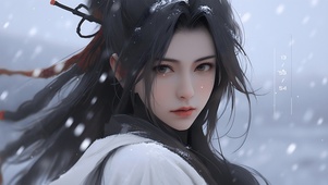 4K 古风汉服少女	