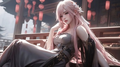 4K唯美清纯气质古风粉发女神