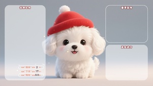 毛茸茸Q版小狗分区桌面