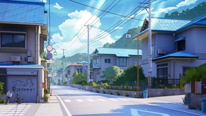 唯美治愈街道房屋