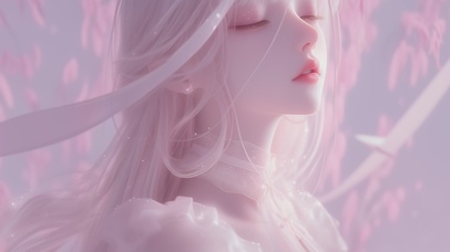 粉色系治愈甜美插画美女【原创】