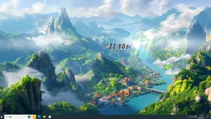 云雾群山环绕