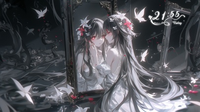 雪墨壁纸丨胡桃丨镜中人梅疏影丨